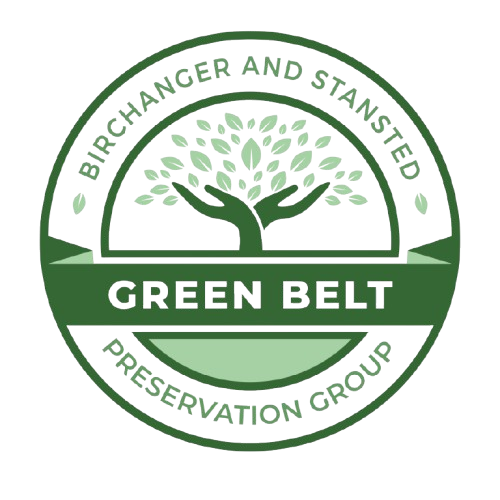 Green Belt protection logo showing countryside landscape between urban settlements